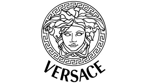 versace logo del marchio|versace logo black and white.